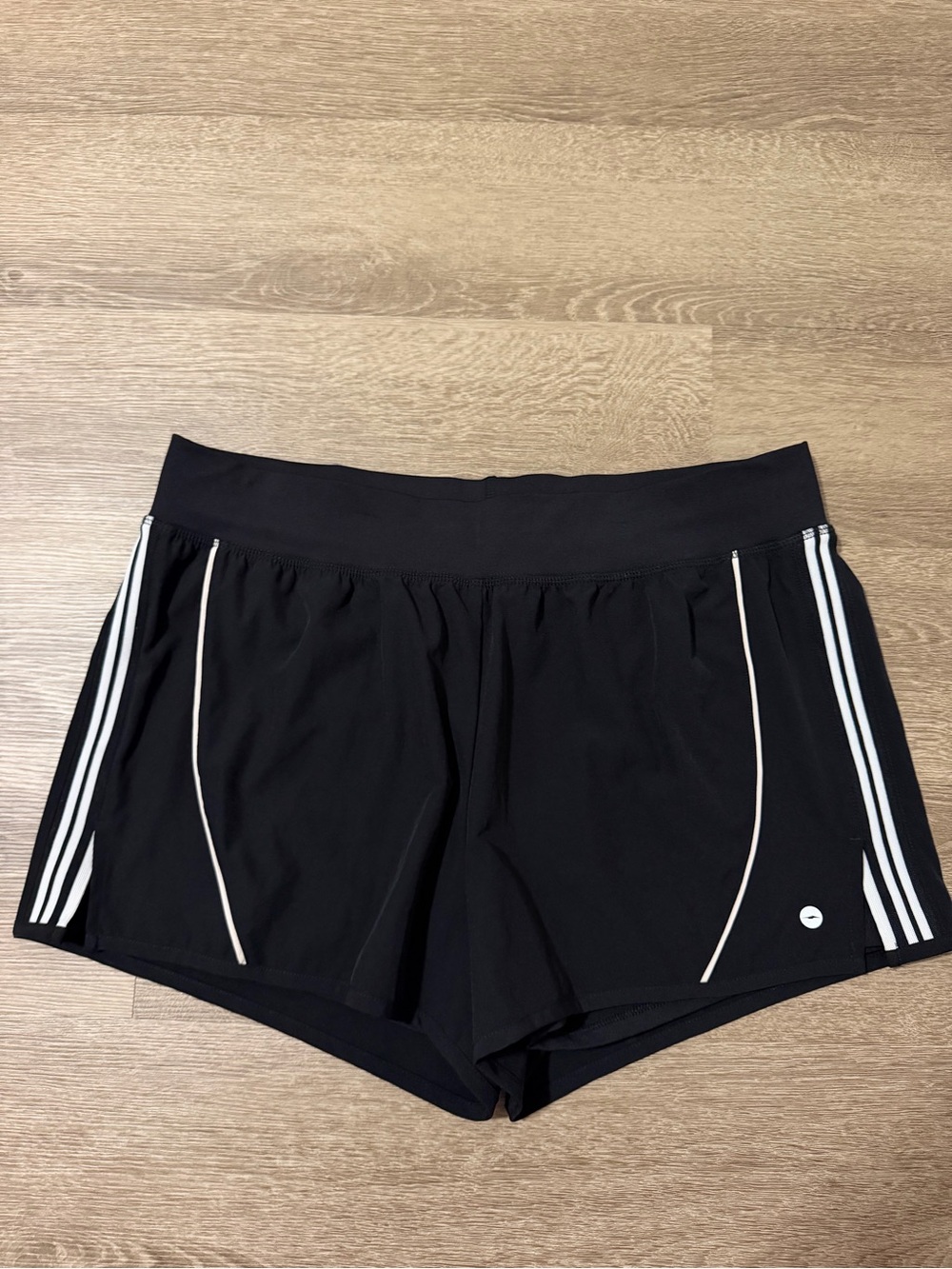 Black Athletic Shorts with White Trim - Women's Performance Shorts